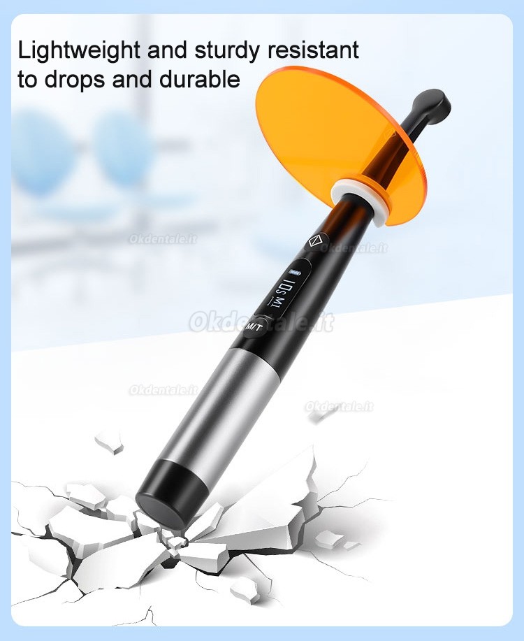 Lampade fotopolimerizzatrici led odontoiatriche senza fili 3H X-lite Q6, polimerizzazione in 1 secondo, misuratore di luce integrato